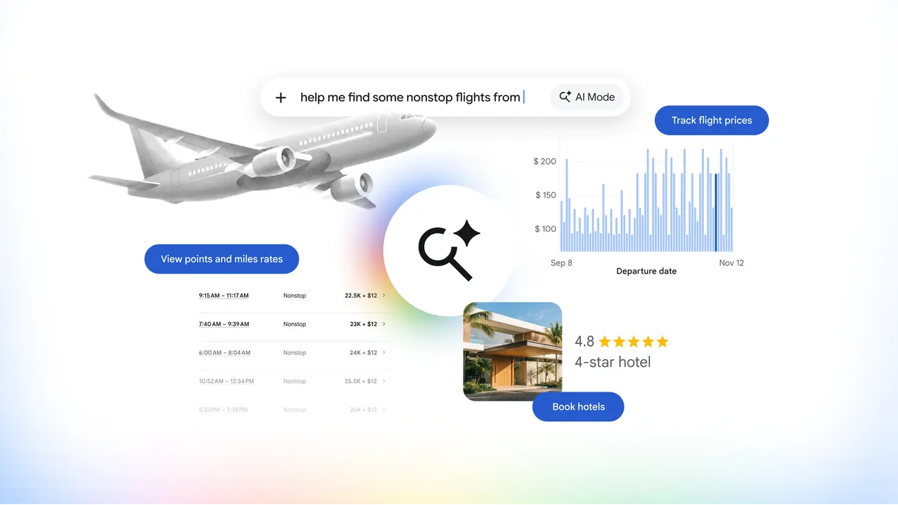 Google تطلق ثلاث ميزات جديدة للتخطيط وحجز الرحلات عبر وضع الذكاء الاصطناعي